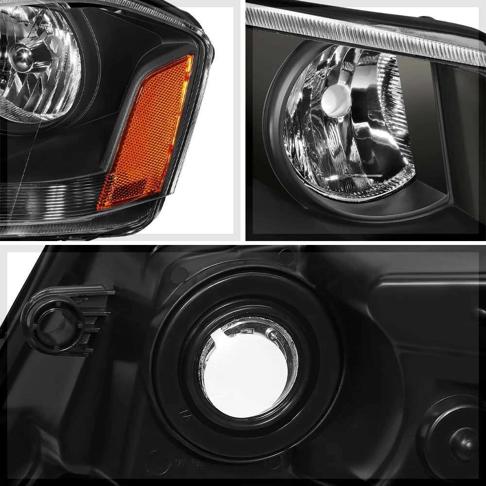 Black Housing Headlight Lamp Amber Turn Signal Reflector P256