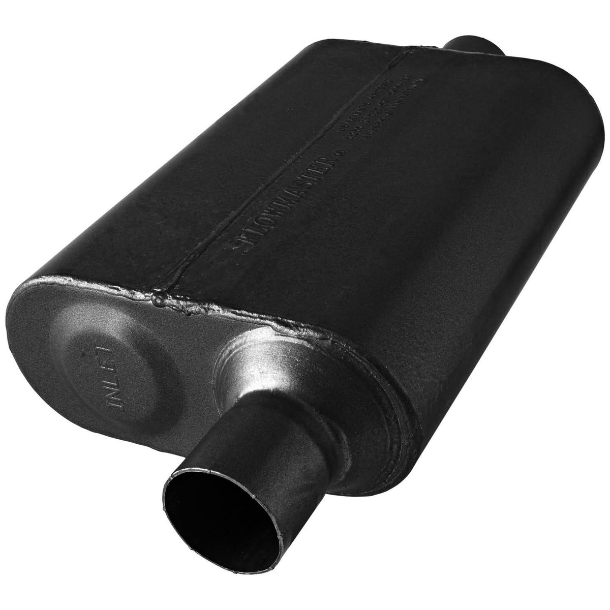 40 Series Muffler 2.25 Offset In / 2.25 Center Out Black C54458