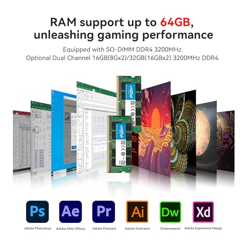 16GB DDR4 RAM 500GB NVMe M.2 SSD Mini Desktop Computer Y89453