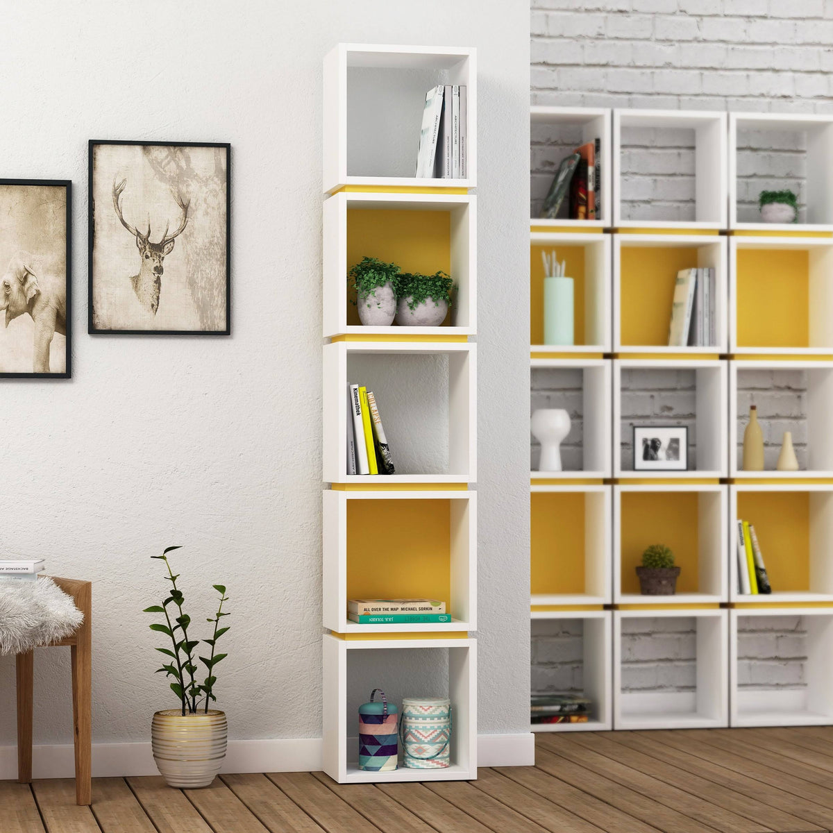 White Modern Bookcase N3744