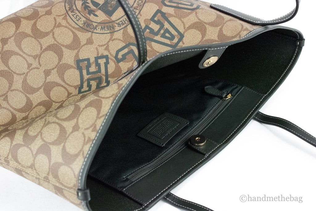 Varsity Khaki Amazon Green Multi Signature Canvas City Tote Bag C9625