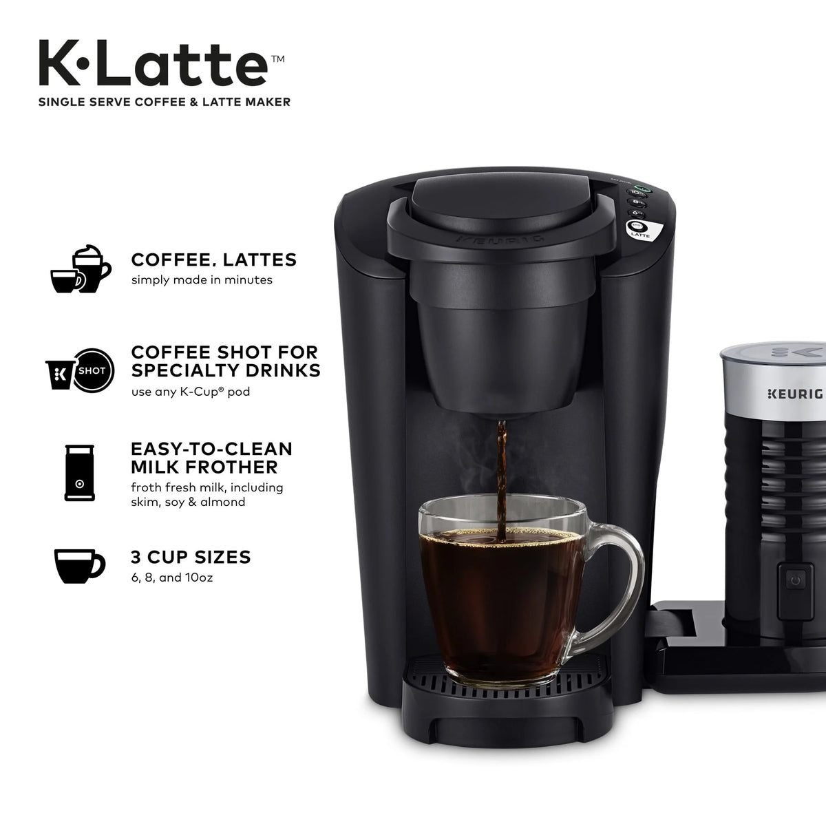 Black Single Serve Coffee and Latte Maker R954012