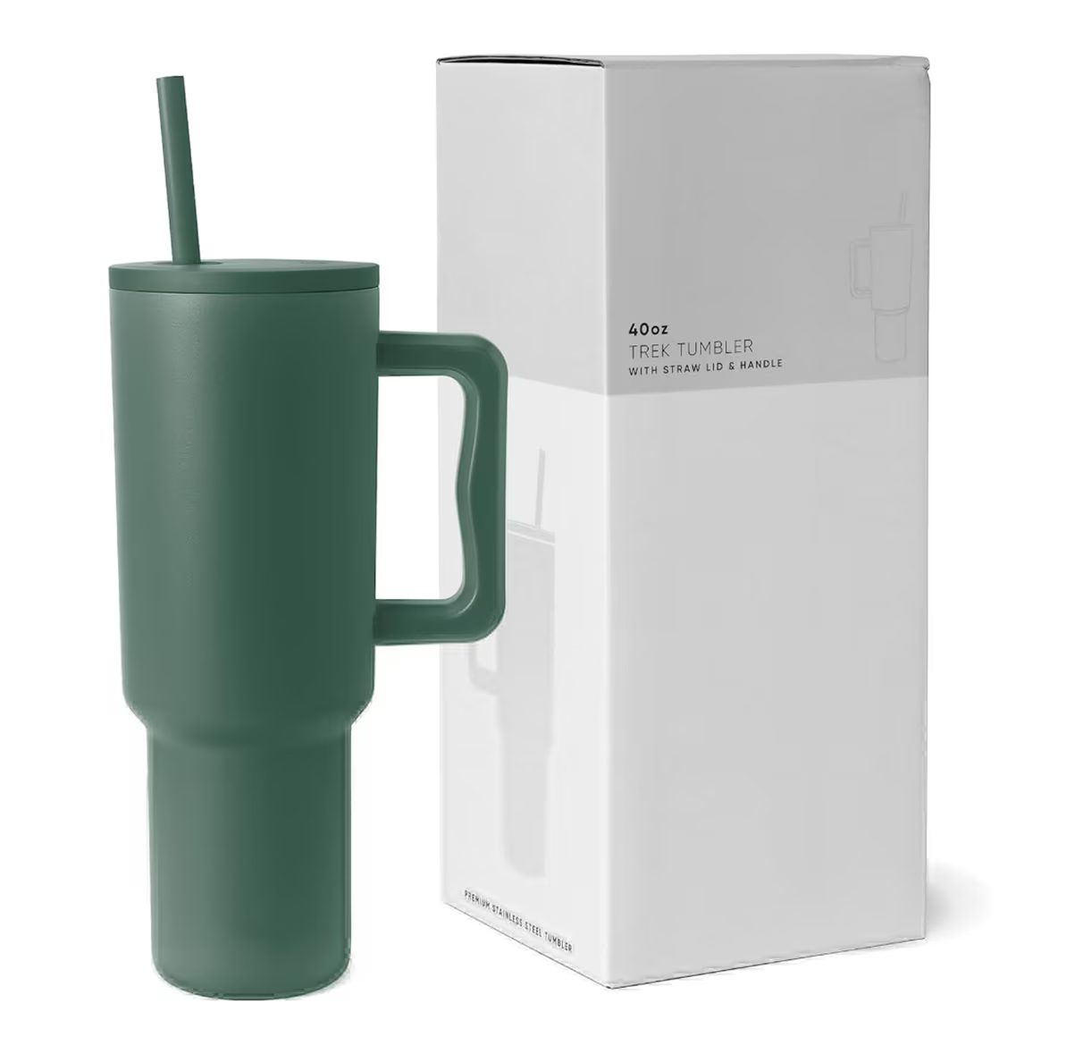 Green 40oz Insulated Stainless Steel Tumbler with Handle and Straw Lid Z54808