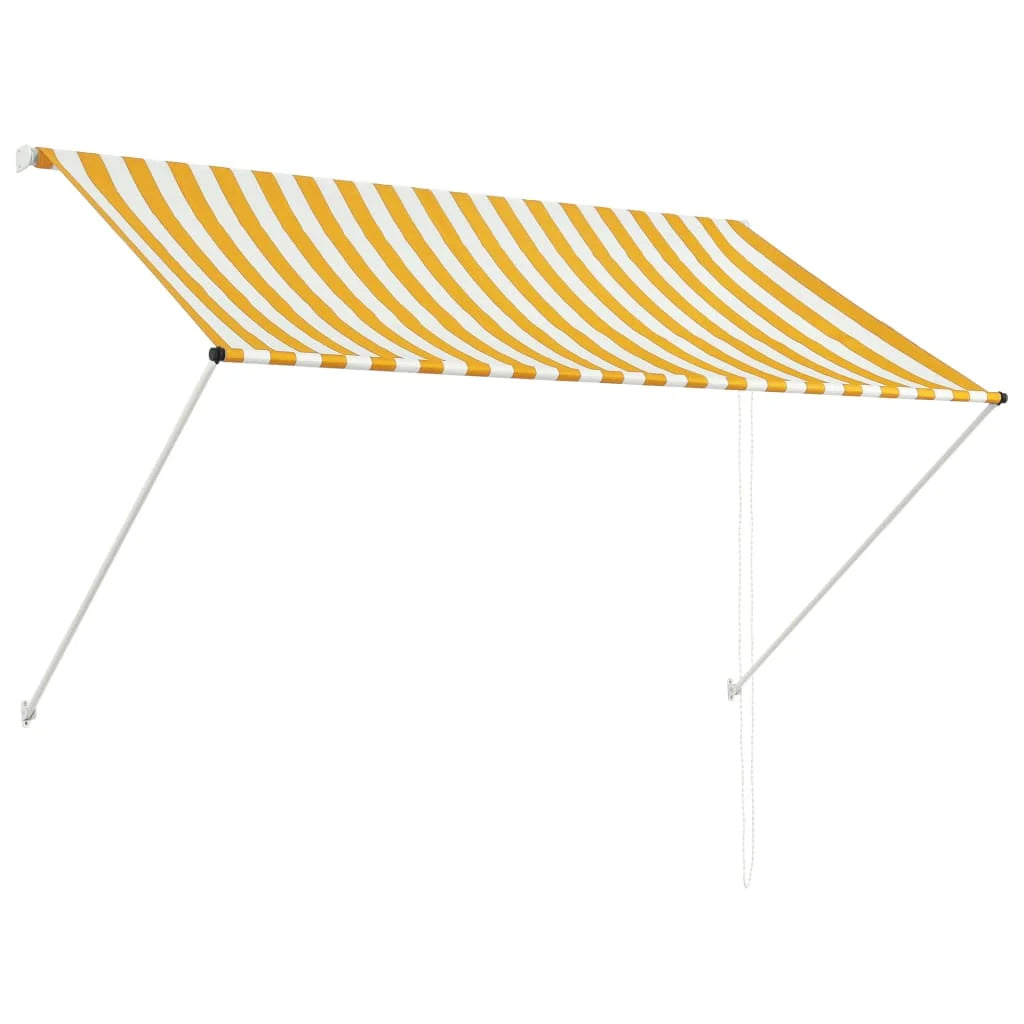 Yellow and White Retractable Awning F442811