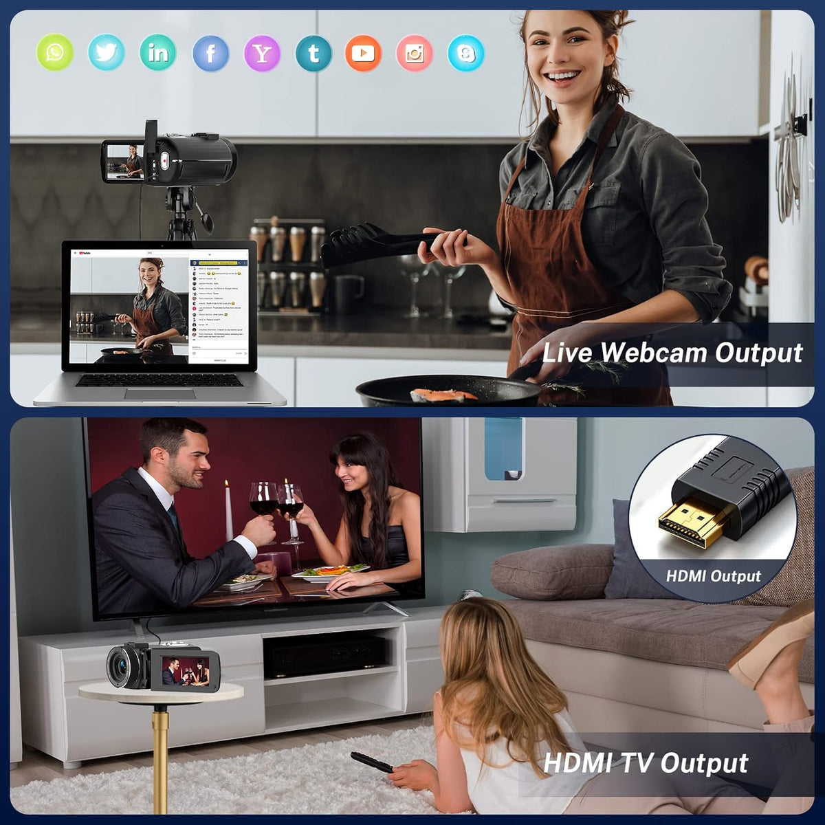 2.7K 30FPS 36MP 3.0 Inch IPS Touch Screen Camcorder with 2.4G Remote Control and Battery Charger G187676