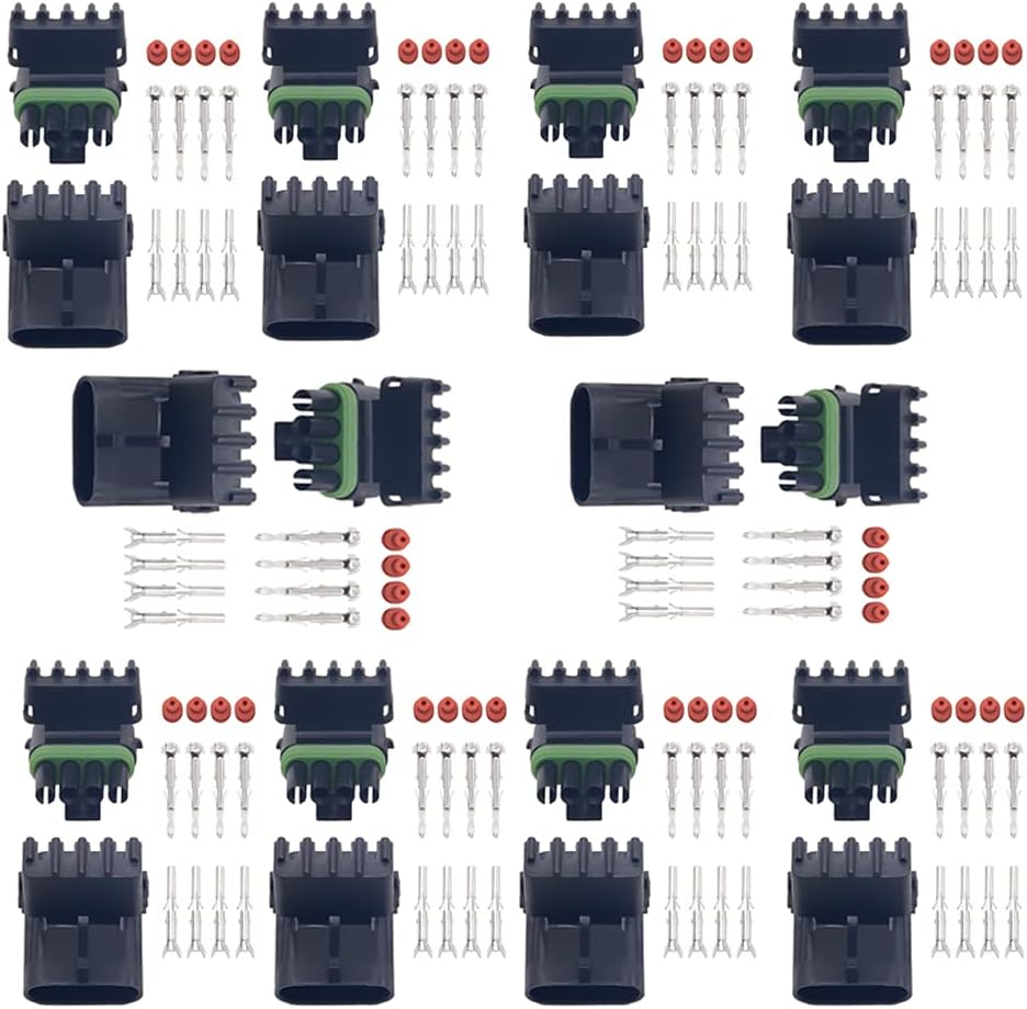10 Kits 4 Pin Waterproof Electrical Connector Plug 2.5mm Terminals A631