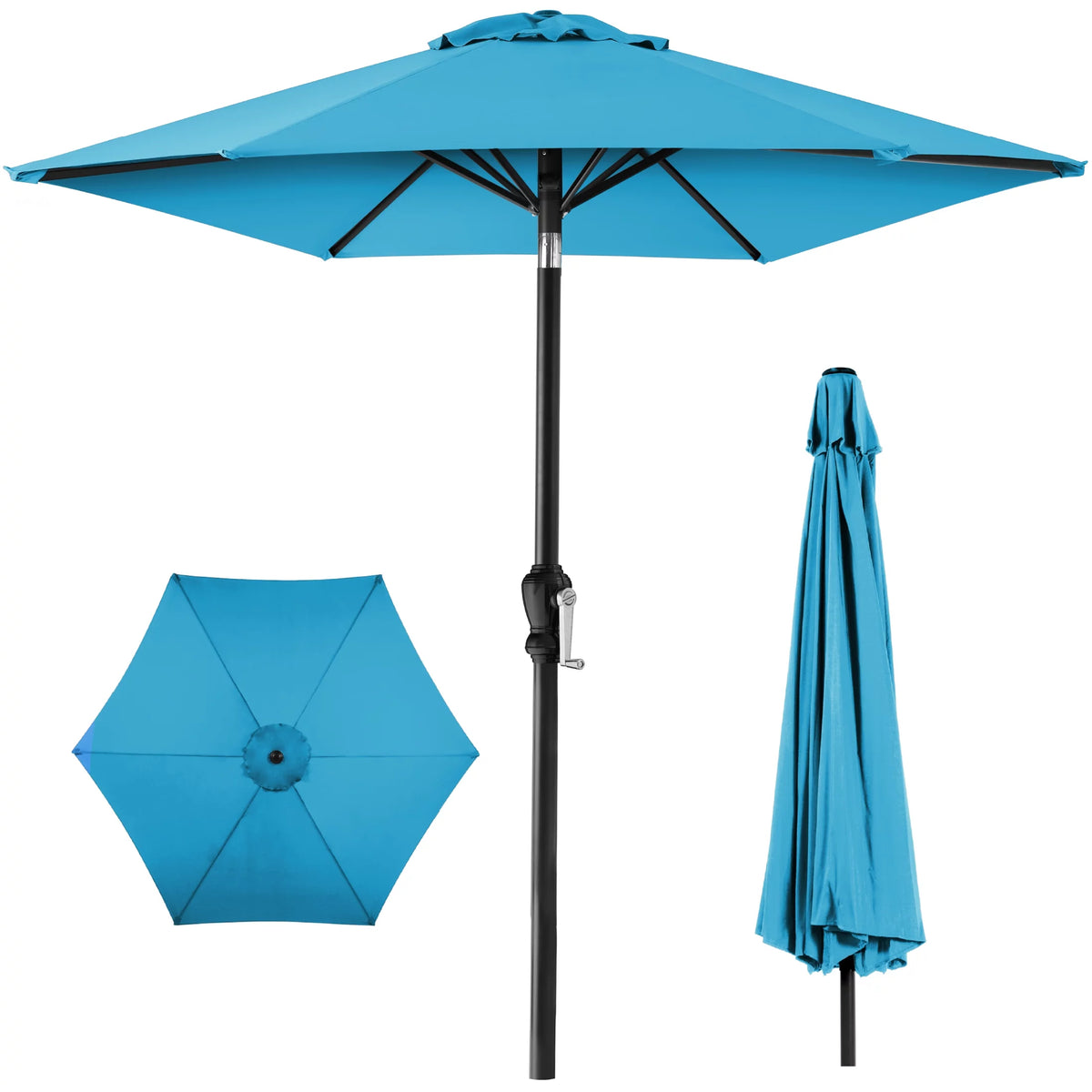 10ft Steel Patio Umbrella with Crank L7243