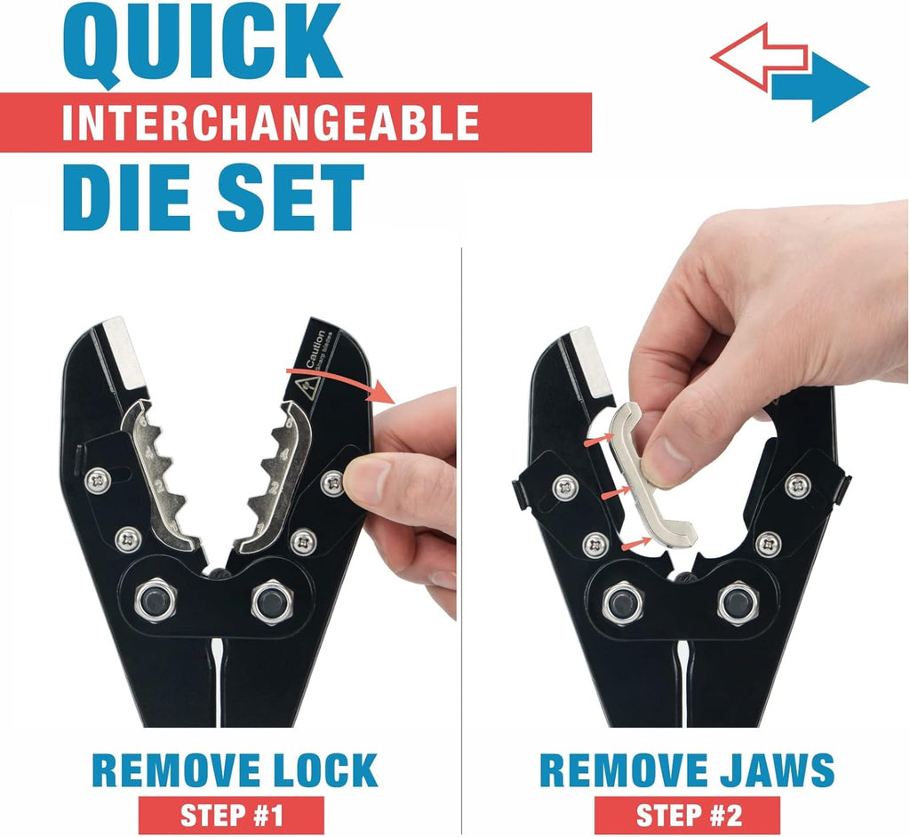 Battery Cable Crimping Tool Kit with Radial Wire Stripper V4919