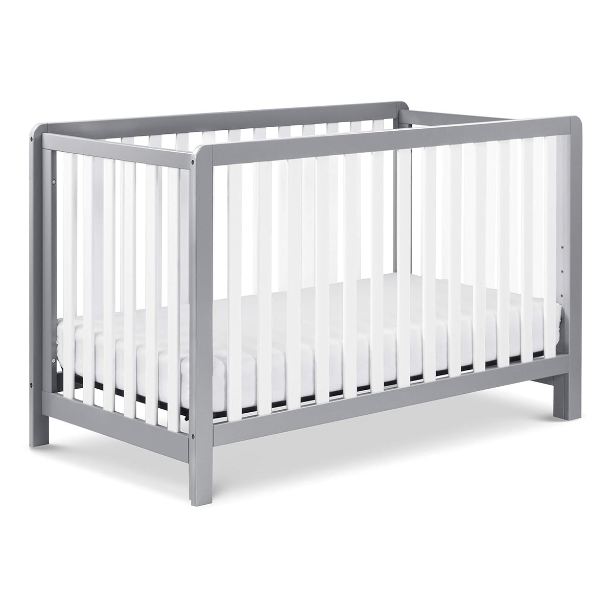 4-in-1 Convertible Crib in Grey and White D703