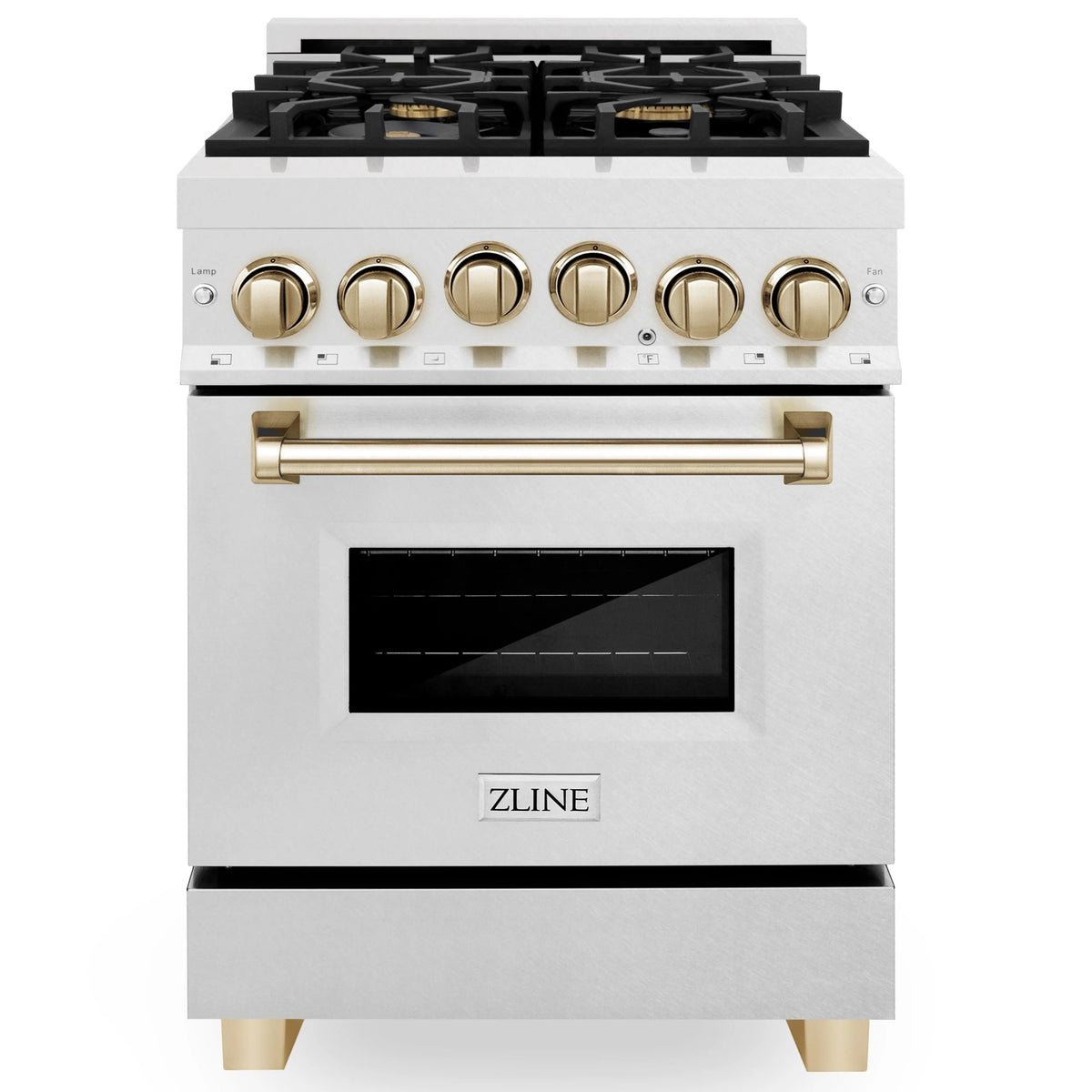 24 in. Gas Range with Gas Burner and Gas Oven in Stainless Steel with Gold Accents I2410