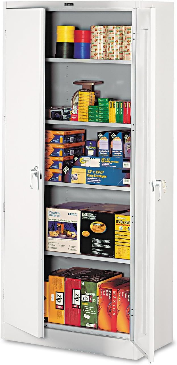 Black Steel Storage Cabinet with 4 Adjustable Shelves S3284