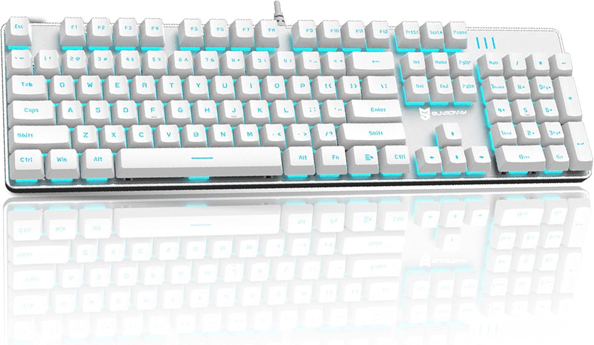 104 Keys Wired USB Mechanical Gaming Keyboard with Blue LED Backlit F935988
