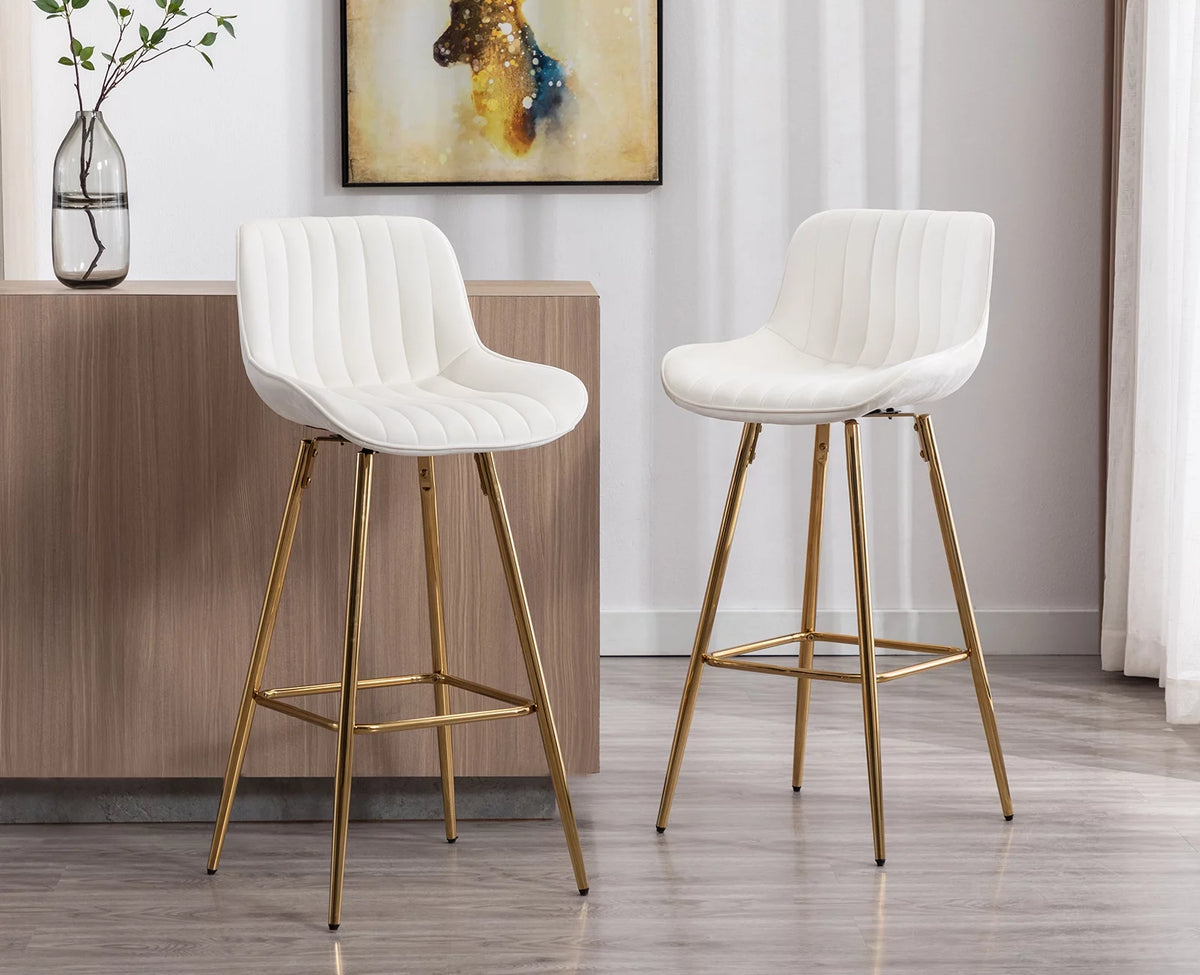 32" Velvet Swivel Bar Stools Set of 2 V383