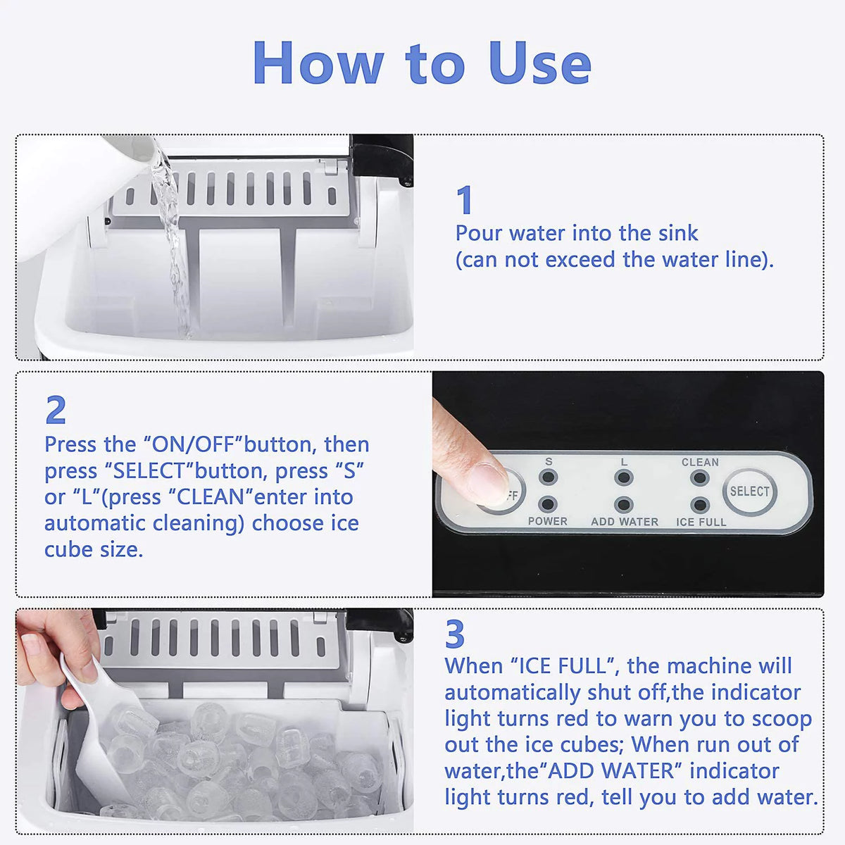 Portable Countertop Ice Maker with 2 Ice Cube Sizes G692192