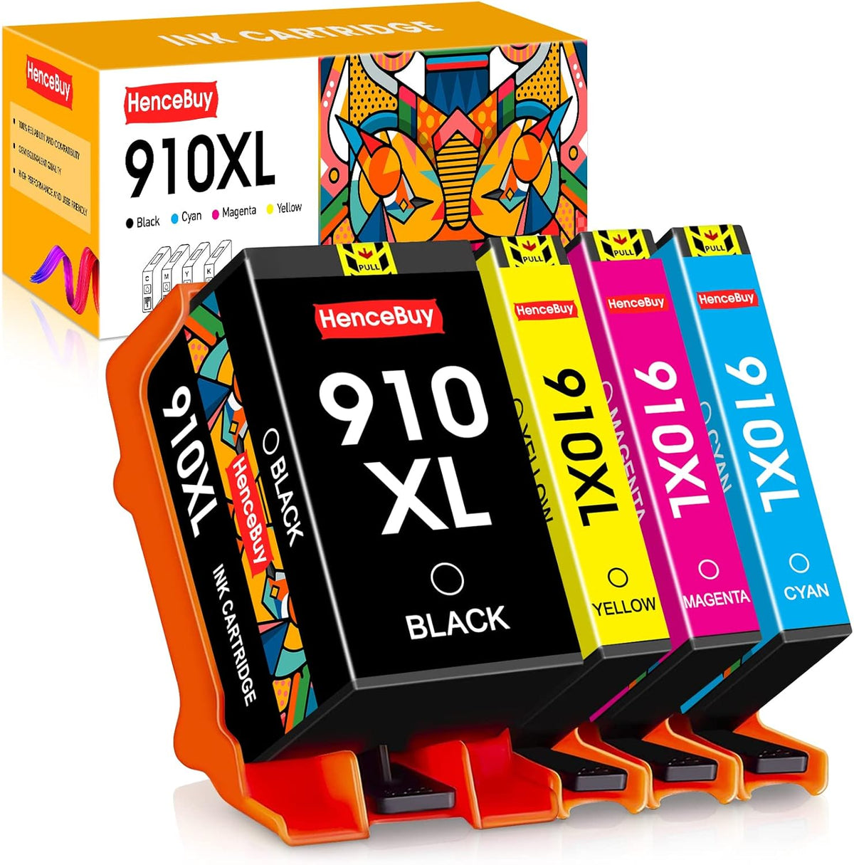 4 Pack BK/Y/M/C Ink Cartridges for HP 910XL Printer I86064