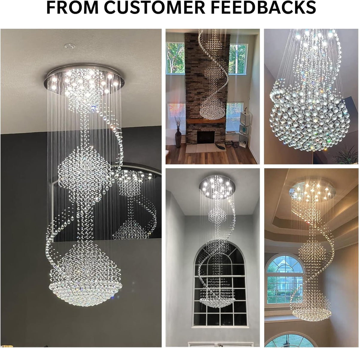 Crystal Spiral Chandelier for Staircase U10684