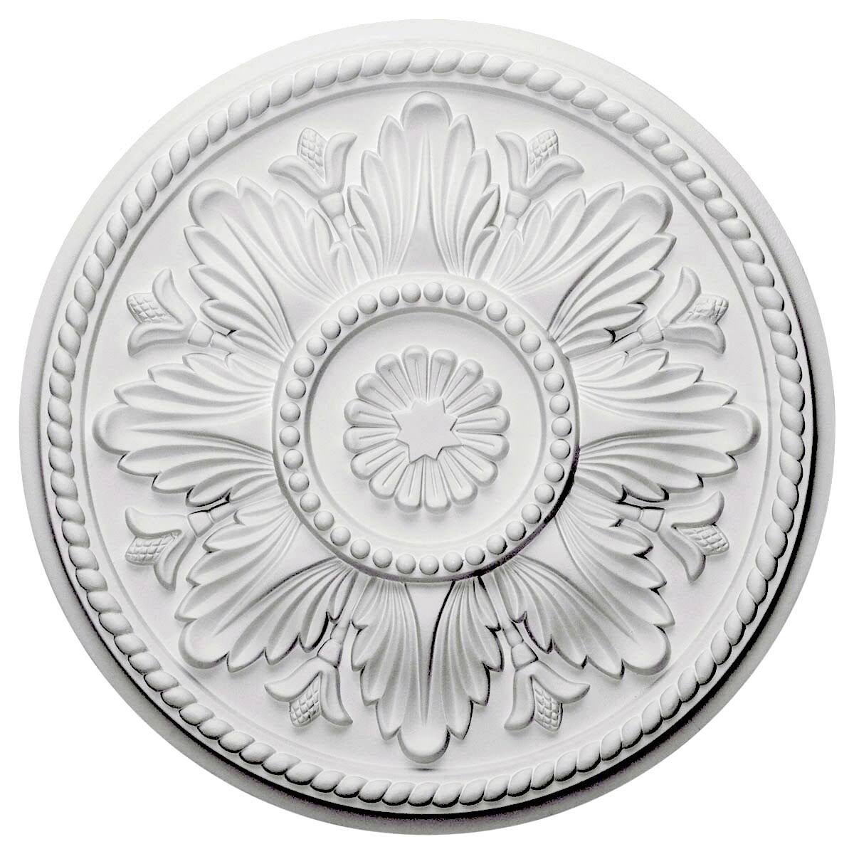 18 inch x 1 3/4 inch Hand-Painted Warm Silver Ceiling Medallion C8452