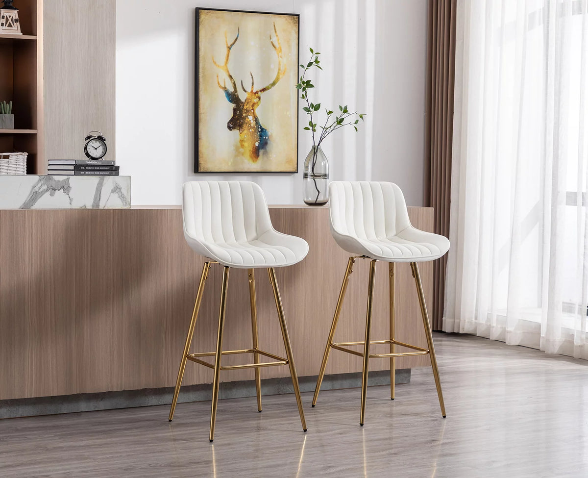 32" Velvet Swivel Bar Stools Set of 2 V383