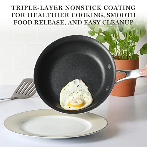 14 Piece Non-Stick Aluminum Cookware Set Black with Gold Handles Z197