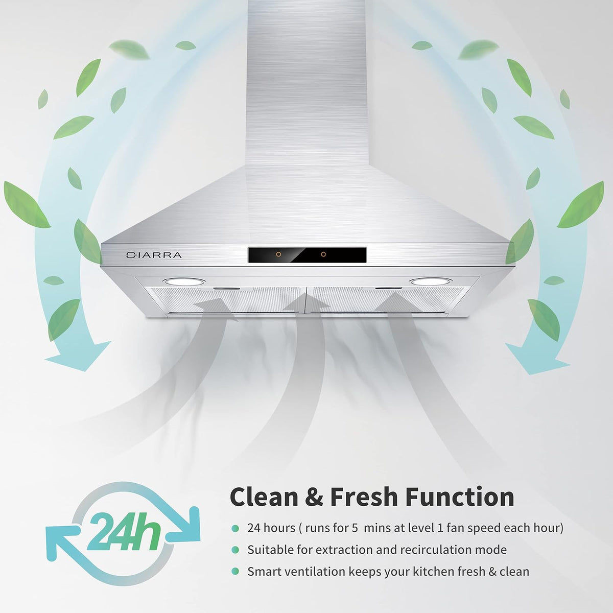 30 inch 450 CFM Convertible Wall Mount Stainless Steel Range Hood T33803