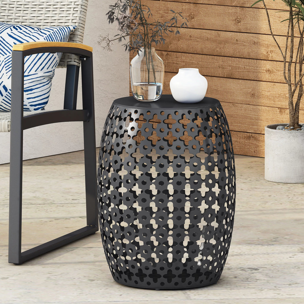 Black Outdoor Metal Side Table L540