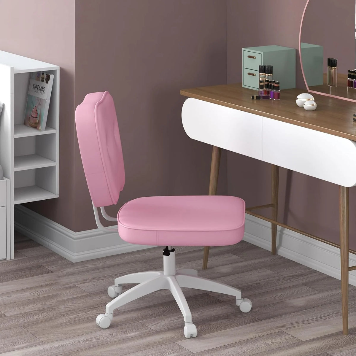 Armless PU Leather Office Chair with Adjustable Height G285
