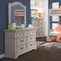 Antique Gray 7 Drawer Double Dresser C9228