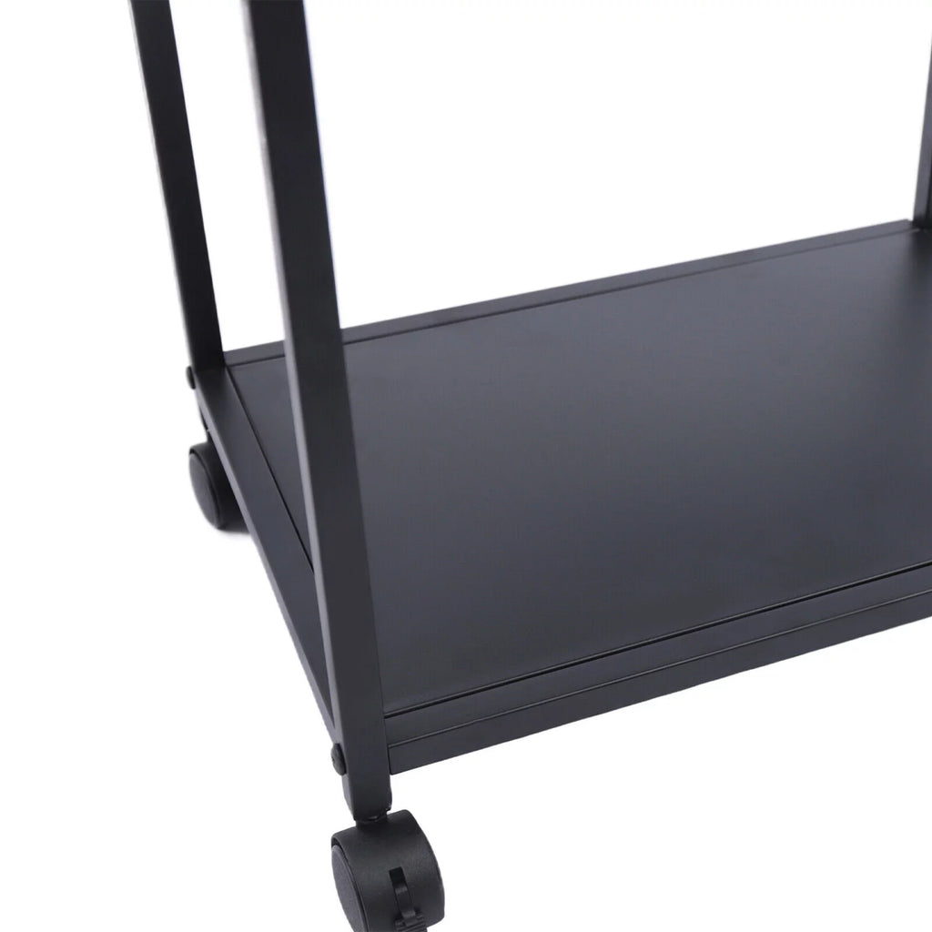 2-Tier Computer Tower Stand with Lockable Wheels K5236
