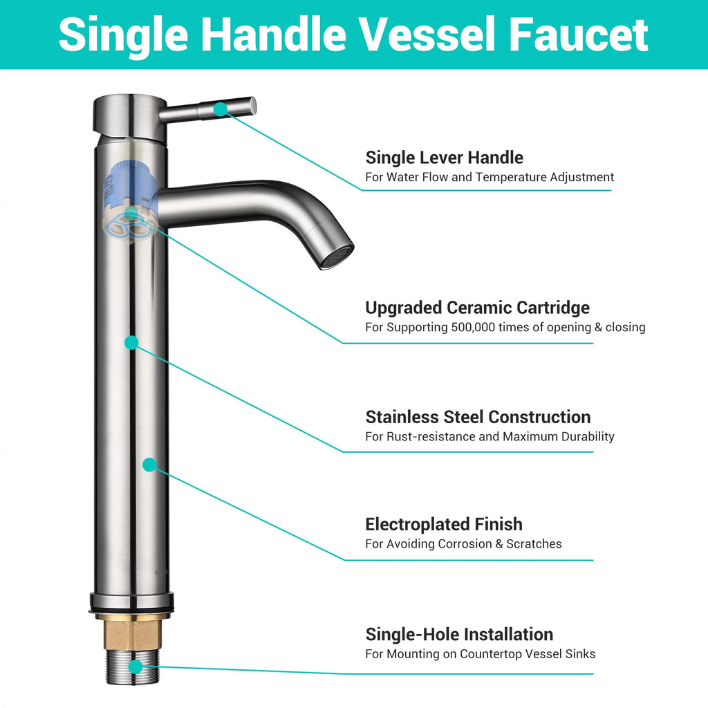 Single Handle Tall Vessel Faucet 2 Packs A89179