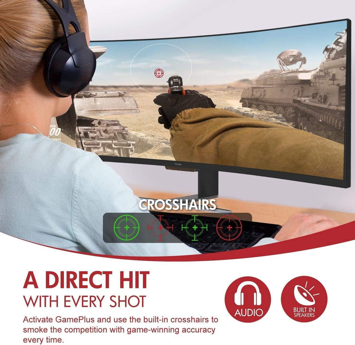 49-Inch Super Ultrawide 32:9 Curved Monitor, 144Hz HDR 3840x1080p Q774