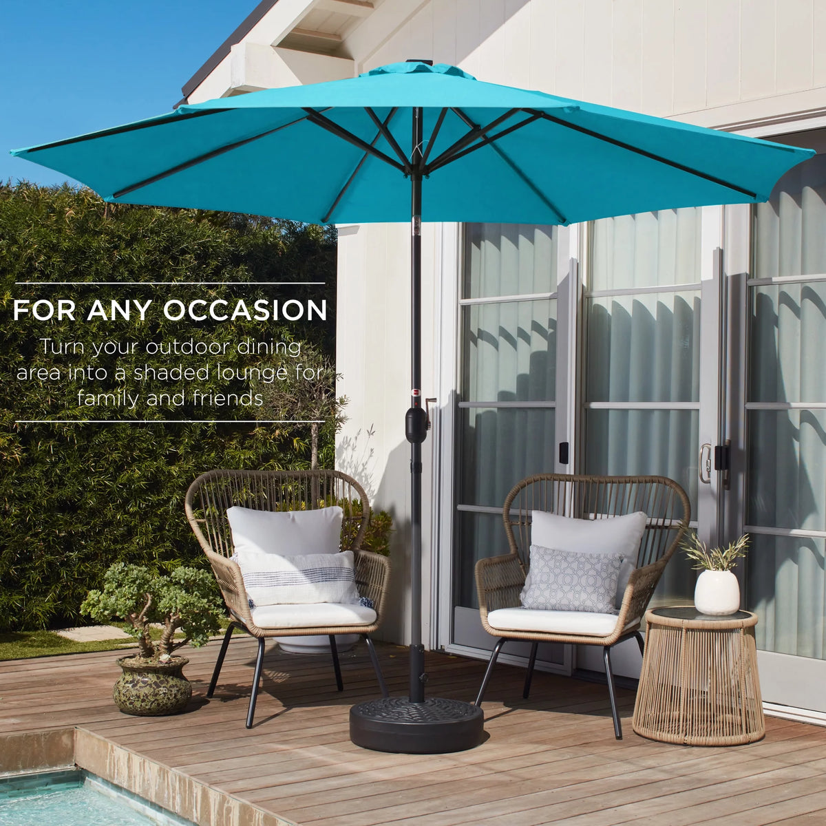 10ft Steel Patio Umbrella with Crank L7243