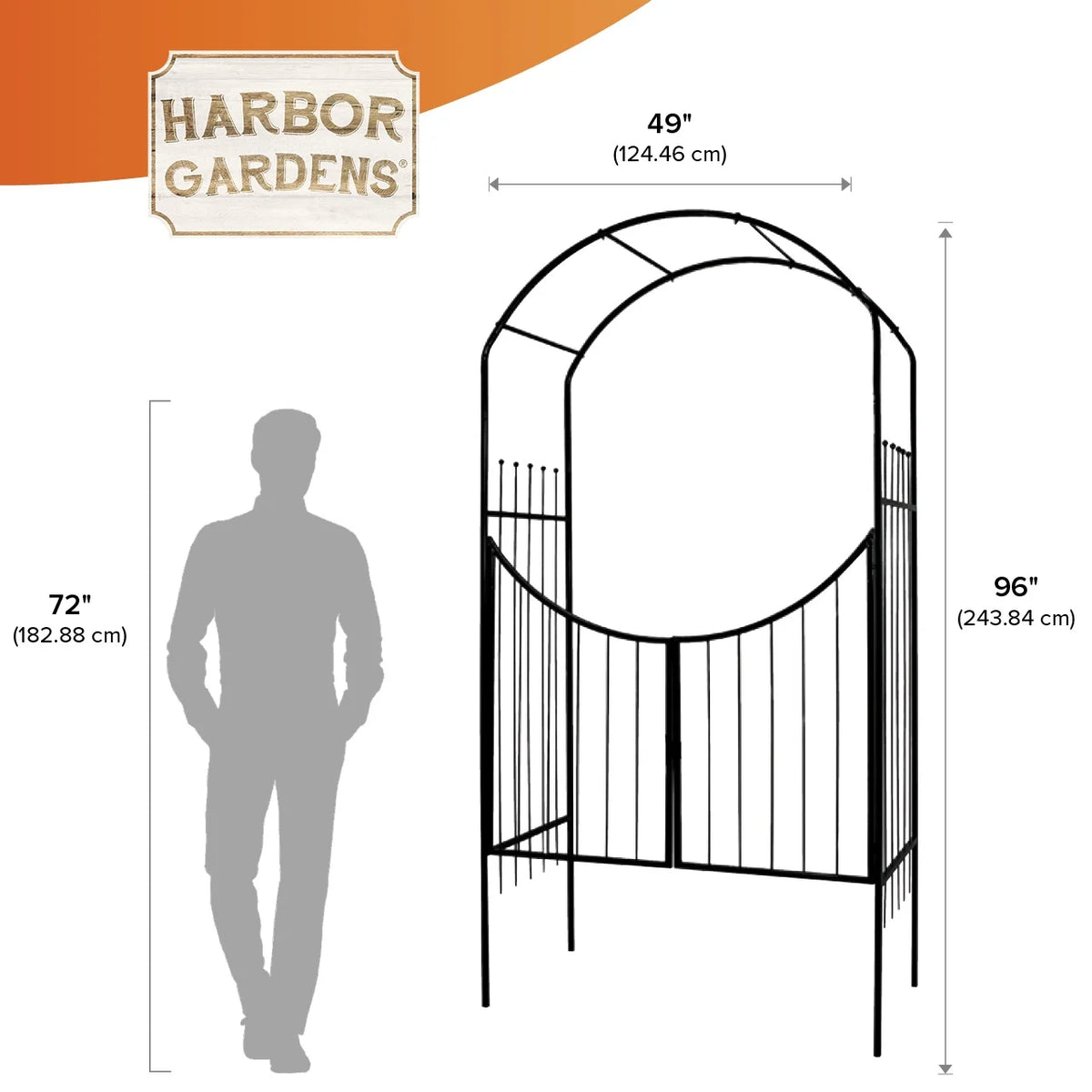 4'1" wide x 8' high x 24" deep Arch and Gate F502