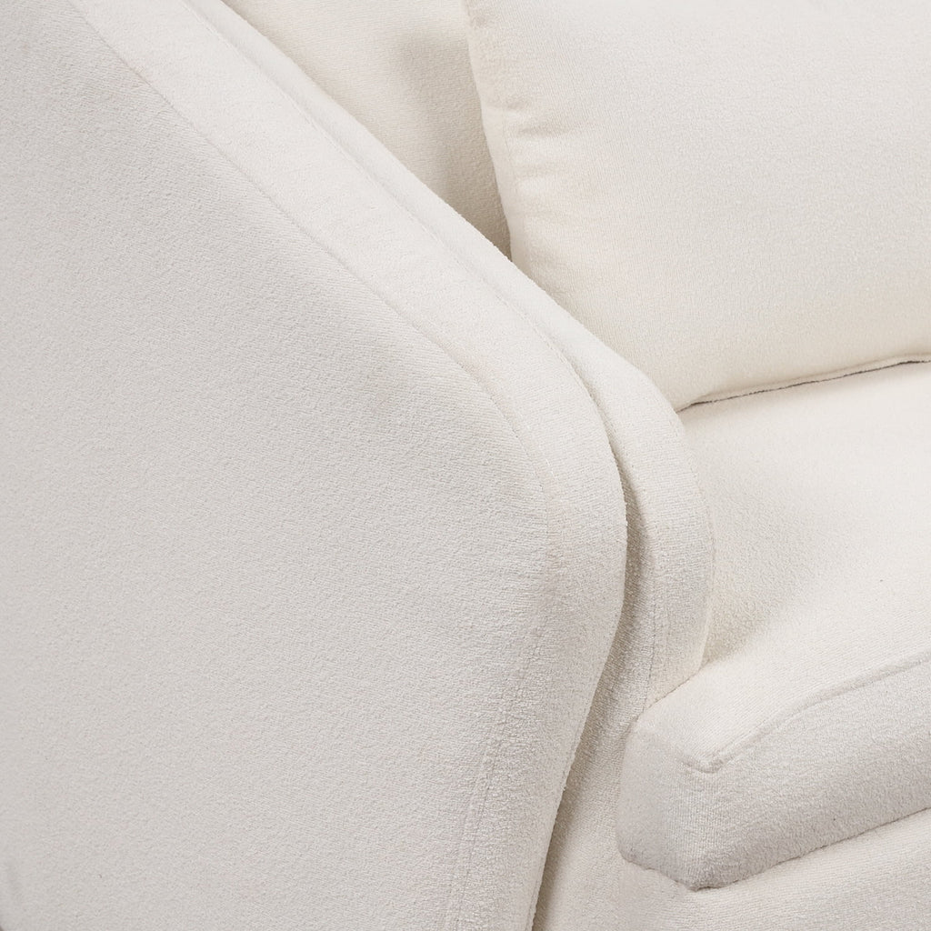 White Velvet Barrel Accent Chair with Pillow B41429