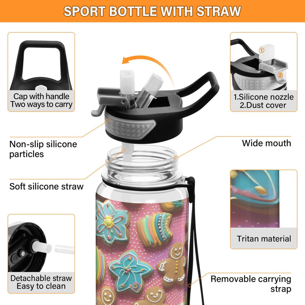 Pink 32oz Tritan Leakproof Sports Water Bottle with Straw L670524