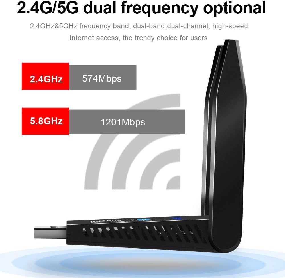 WiFi 6 USB 3.0 Adapter ax1800 802.11ax Dual Band Wireless Network Card Pack of 2 O80055