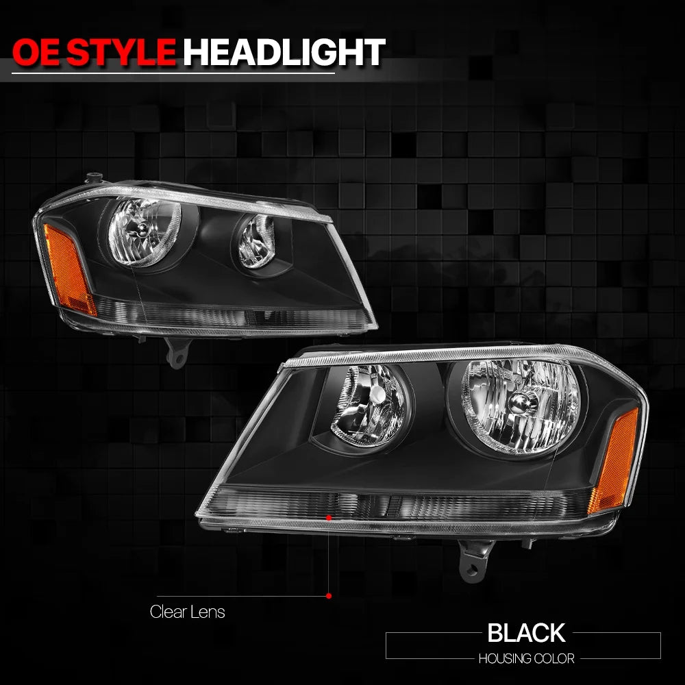 Black Housing Headlight Lamp Amber Turn Signal Reflector P256
