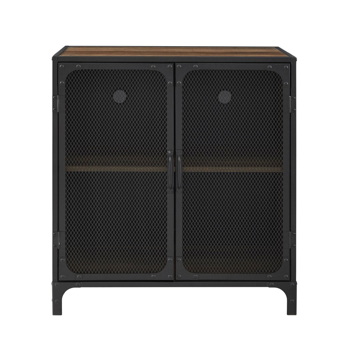 30x22 Rustic Oak Accent Cabinet with Mesh K194766