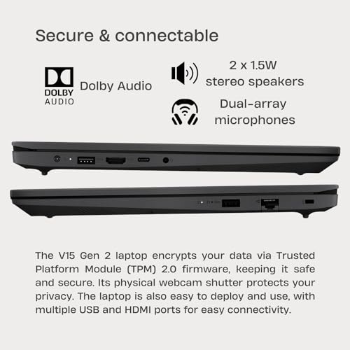 15.6" FHD Laptop, Intel Dual Core, 8GB RAM, 256GB SSD, Windows 11 Home, Black A886875