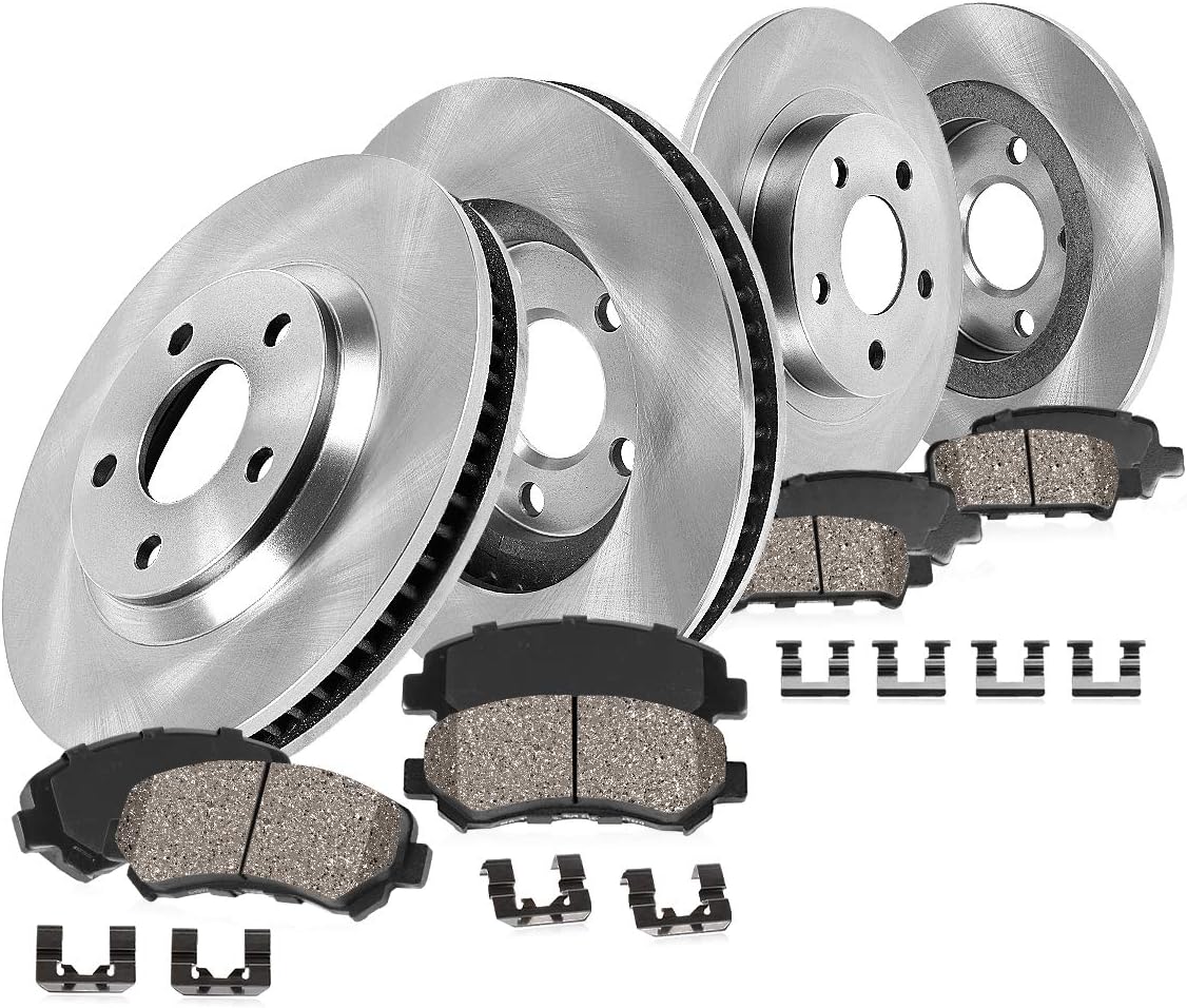 294mm Front + 302mm Rear 5 Lug Rotors + Ceramic Brake Pads + Hardware R50647