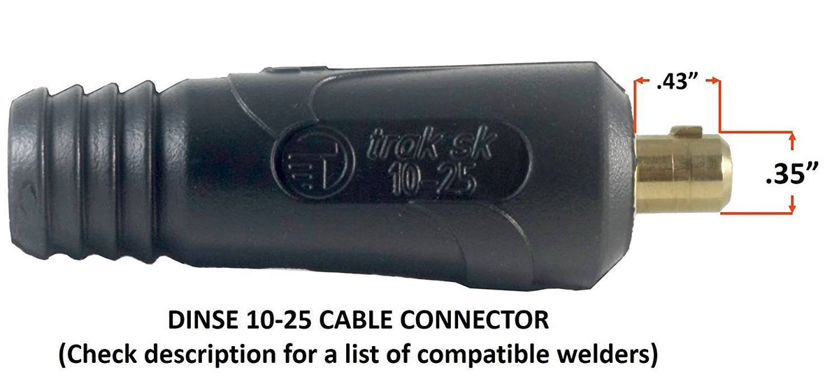 200 Amp Ground Clamp Welding Lead Dinse Connector #2 AWG Cable 15 Feet Y377476