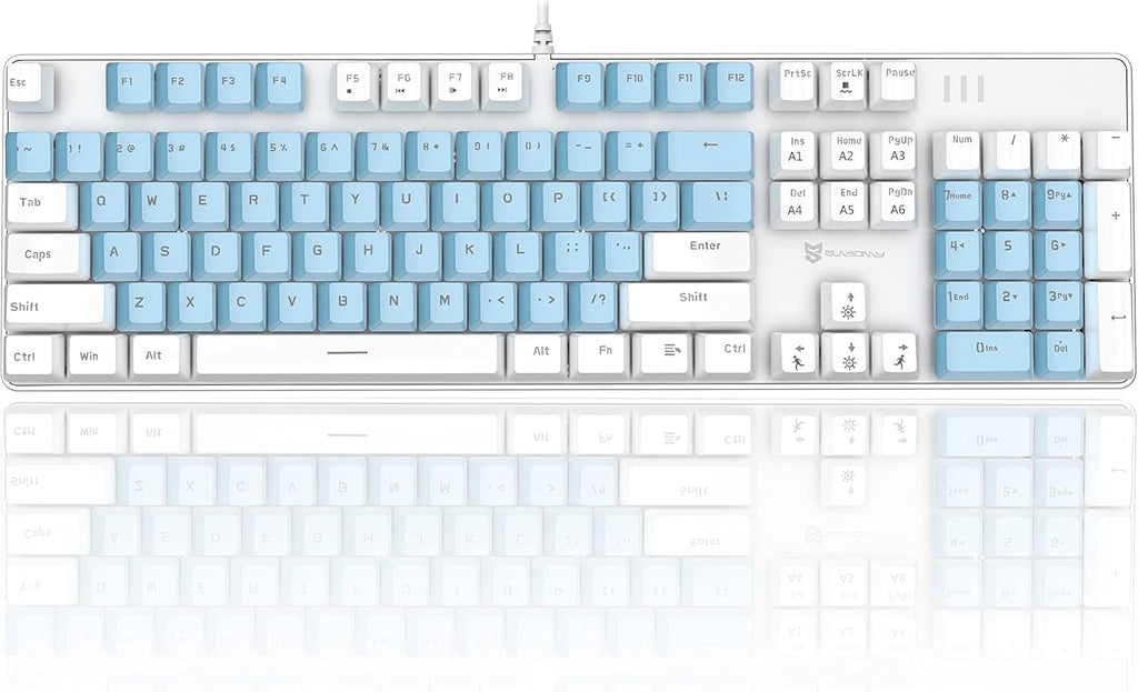 104 Keys Wired USB Mechanical Gaming Keyboard with Blue LED Backlit F935988