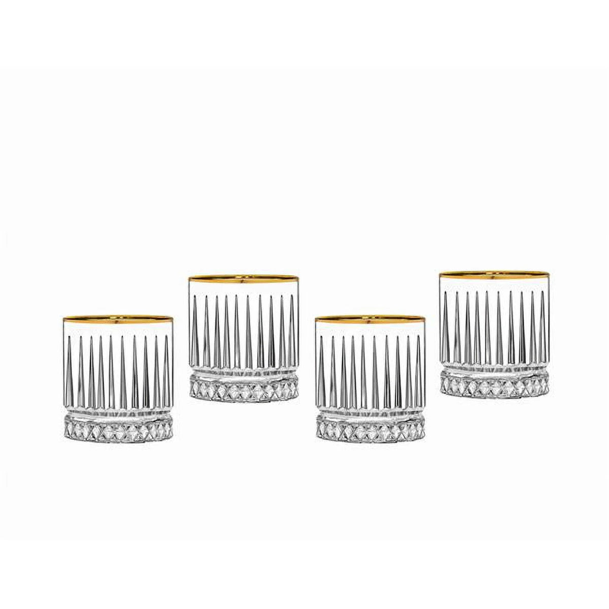 Gold Set of 4 Double Old Fashion Glass C596