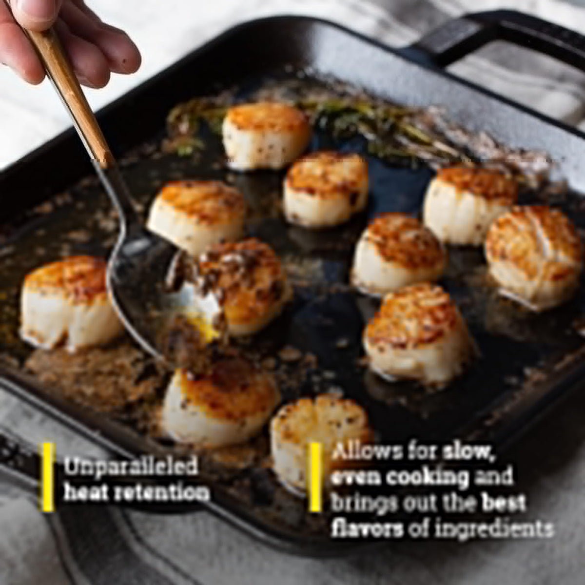 11 in Pre-Seasoned Cast Iron Square Grill Pan W806