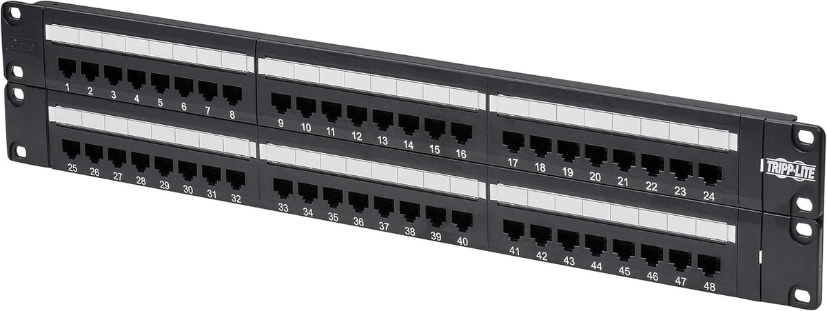 48-Port 2U Rackmount Cat6 110 Patch Panel RJ45 Ethernet Black A36468