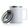 White 12oz Stainless Steel Insulated Coffee Mug with Handle and Lid G59512