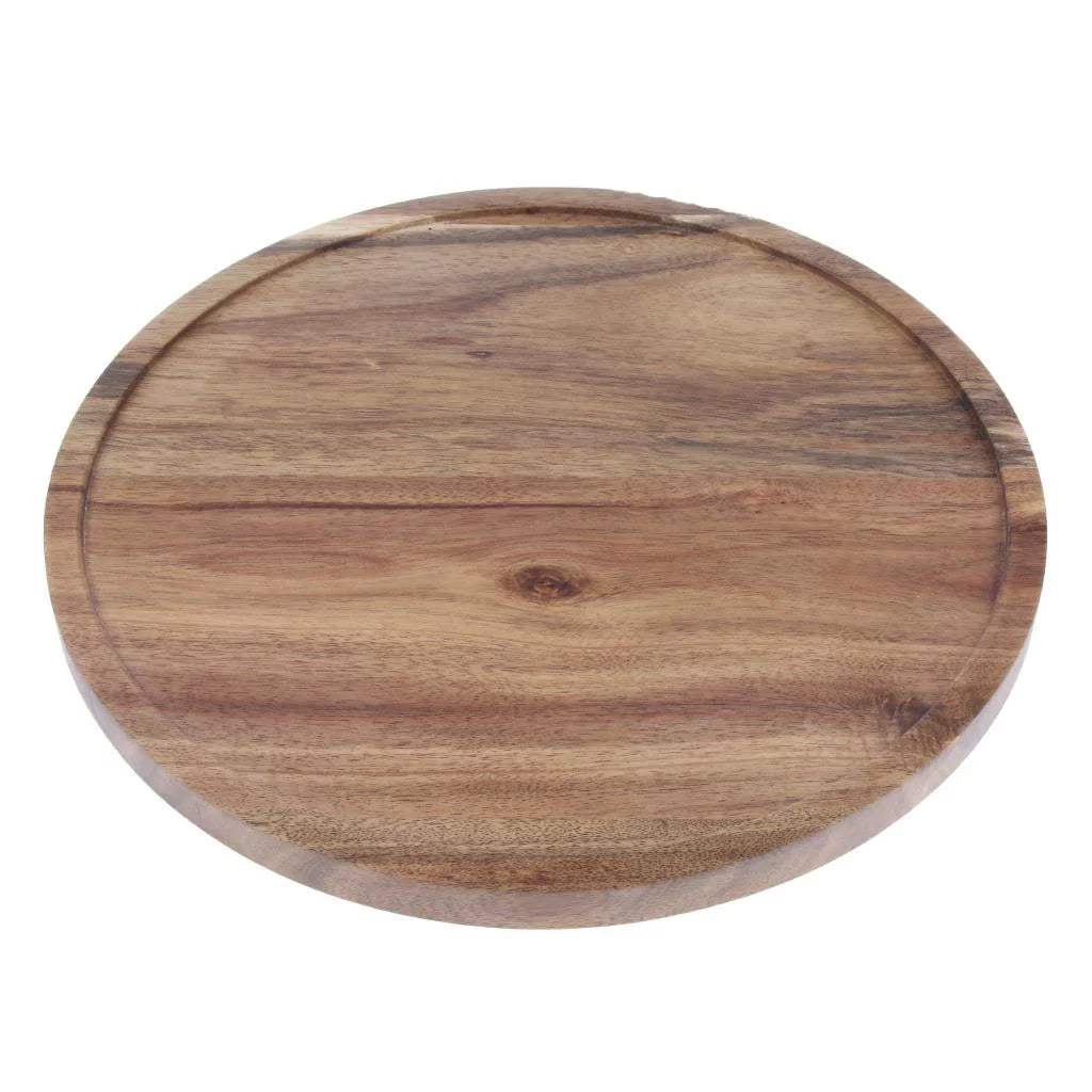 Wooden Rotating Cake Plate with Glass Lid F429