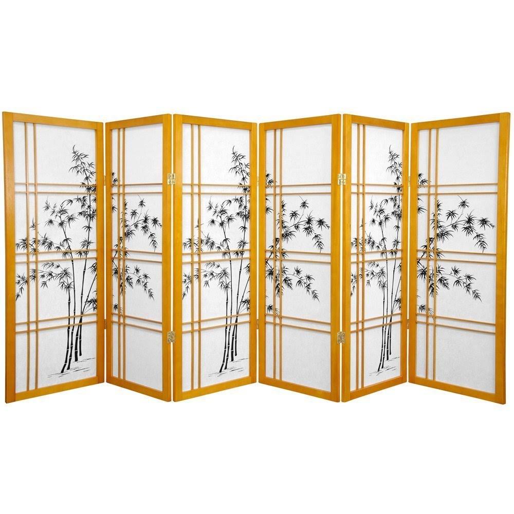 4 ft. Tall Bamboo Shoji Screen - 4 Panel - Black S11488