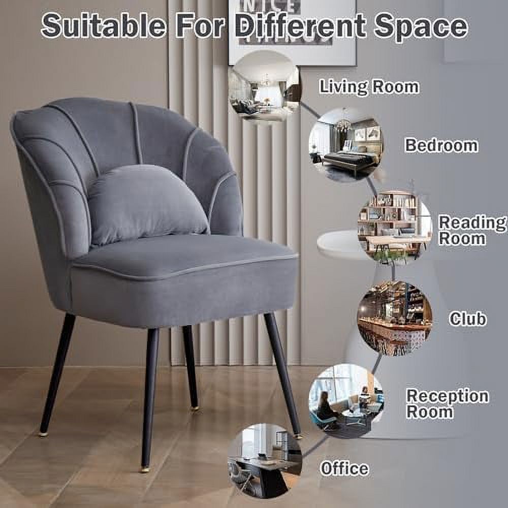 Beige Velvet Wingback Accent Chair with Ottoman F17942