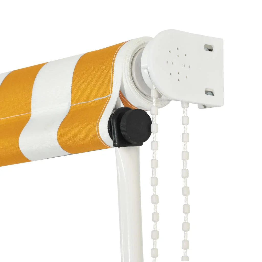 Yellow and White Retractable Awning F442811