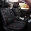 Black with White Trim Full Set Car Seat Cover P213
